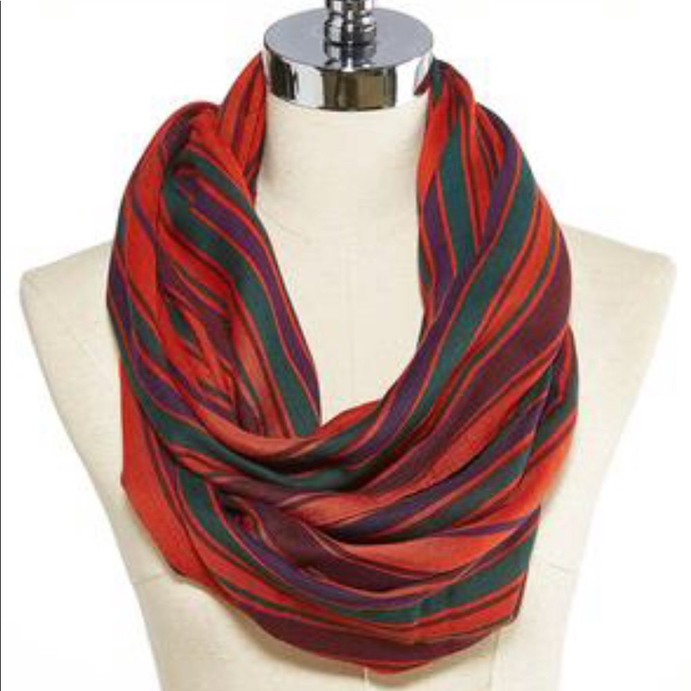 Striped Rusty Infinity Scarf (Lightweight)